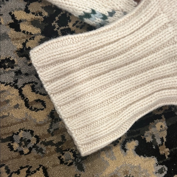 Vintage Ralph Lauren Cream and Blue Winter Cardigan - Picture 7 of 11